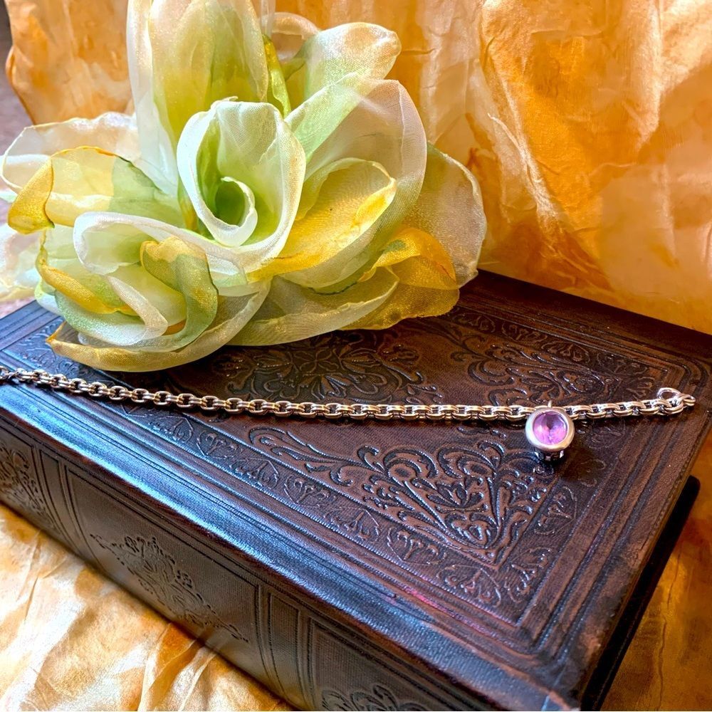 Sterling Silver 925 Amethyst Gemstone Bracelet